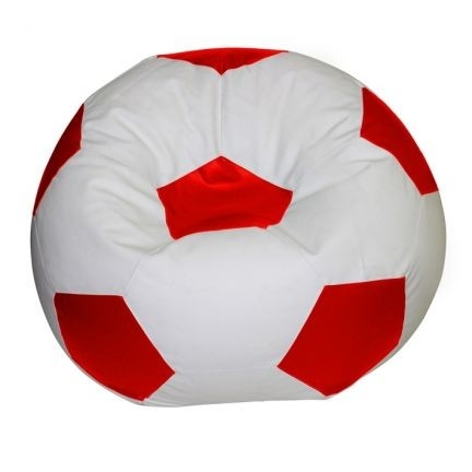 Біло-червоний безкаркасний м'яч для дому.