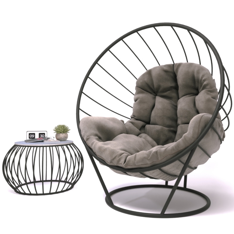 Комплект LOFT меблів крісло кулька + журнальний столик