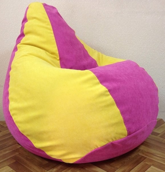 крісло груша яскрава жовта+фіолетова