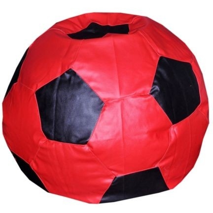 Червоно чорний крісло мішок м'яч з Шкіра