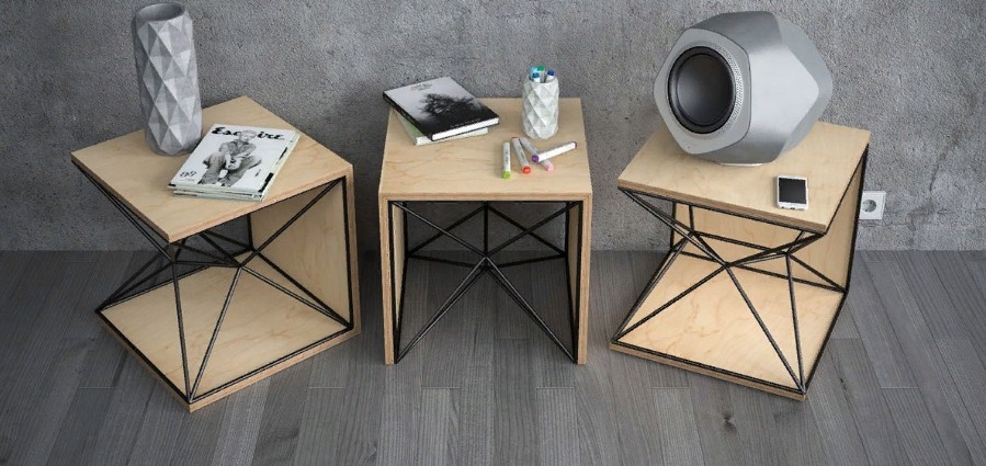 Дизайнерський невеликий офісний столик у стилі ЛОФТ