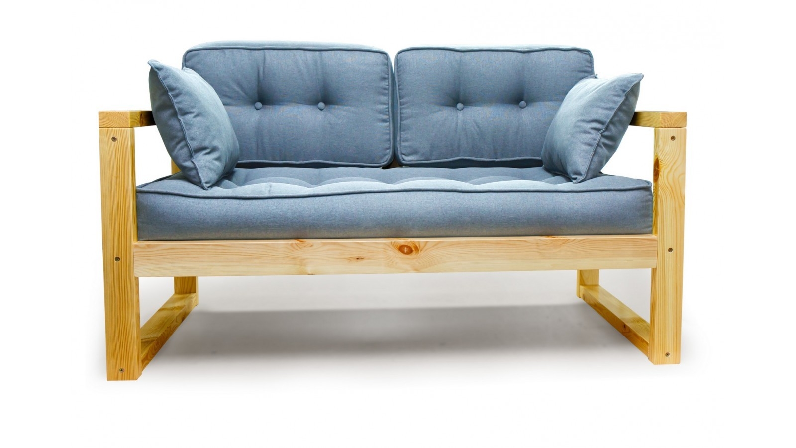 Купити прямий дерев'яний диван із масиву у стилі ЛОФТ