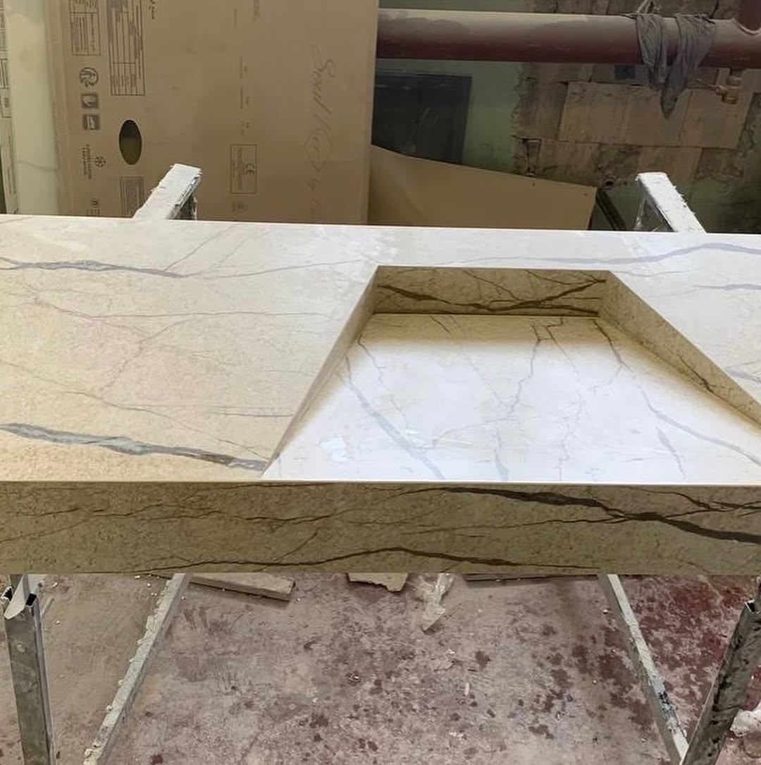 Купити умивальник із керамограніту зі стільницею трапеція