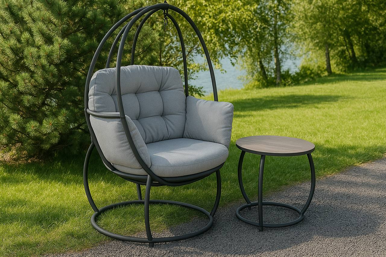 Купити садове крісло з металу у стилі лофт у вигляді кошика