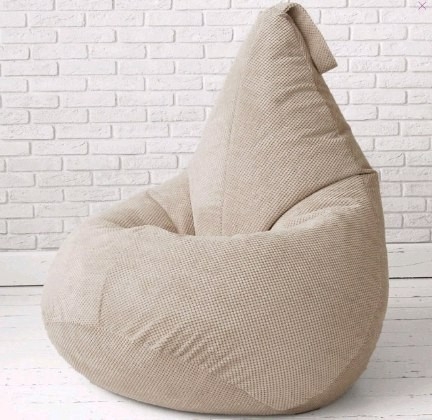 Крісло груша з тканини пера для світлих дизайнів