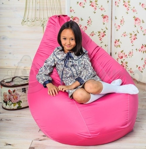 Дитяче крісло груша мішок з Оксфорда рожевого кольору